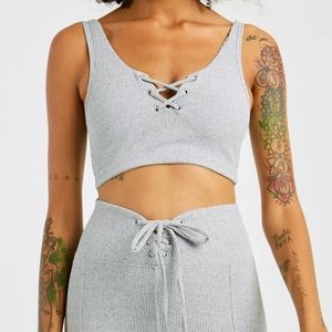 Year Of Ours Ribbed Football Leggings W/ Matching  Ribbed Football Bra In Green 